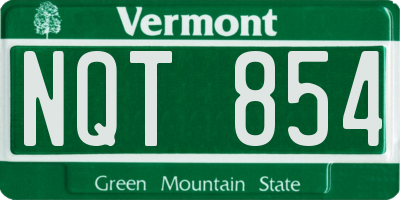 VT license plate NQT854