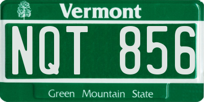 VT license plate NQT856