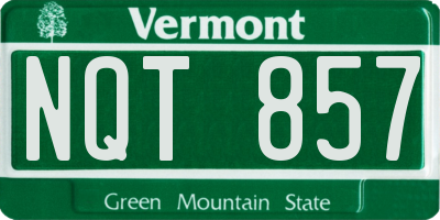VT license plate NQT857