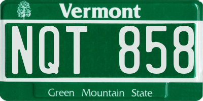 VT license plate NQT858