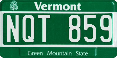 VT license plate NQT859