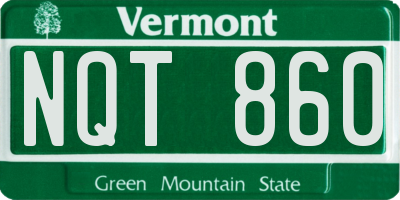 VT license plate NQT860