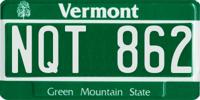 VT license plate NQT862