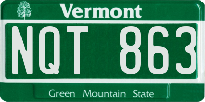VT license plate NQT863