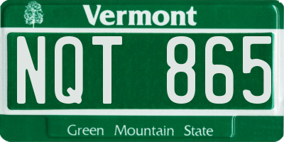 VT license plate NQT865