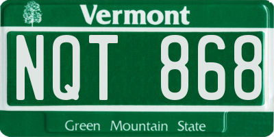 VT license plate NQT868