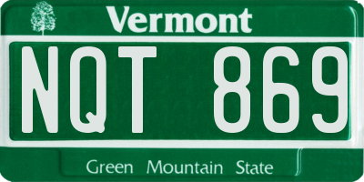 VT license plate NQT869