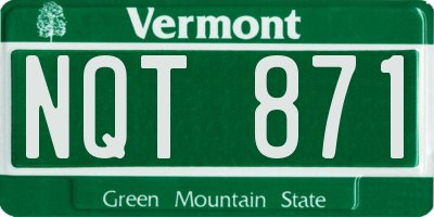 VT license plate NQT871