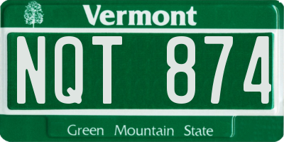 VT license plate NQT874