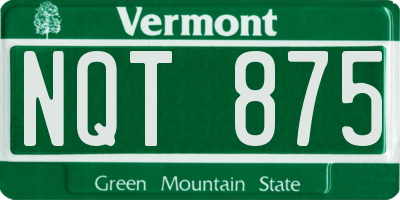 VT license plate NQT875