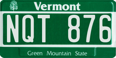 VT license plate NQT876