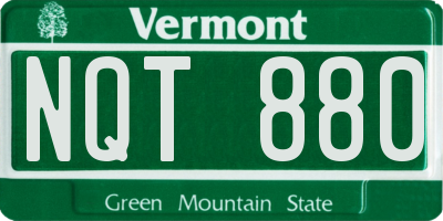 VT license plate NQT880