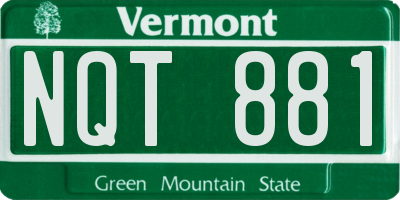 VT license plate NQT881