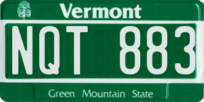 VT license plate NQT883