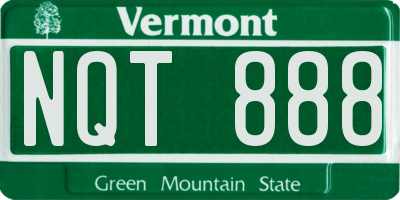 VT license plate NQT888