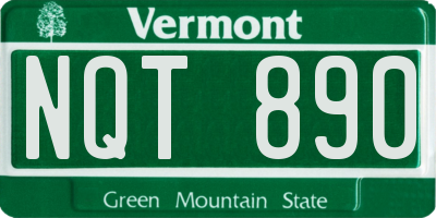 VT license plate NQT890
