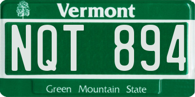 VT license plate NQT894