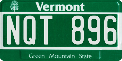 VT license plate NQT896