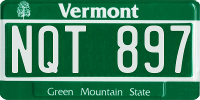 VT license plate NQT897