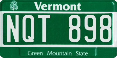 VT license plate NQT898
