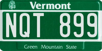 VT license plate NQT899