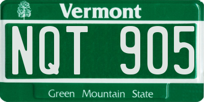VT license plate NQT905