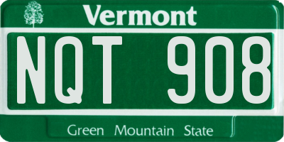 VT license plate NQT908