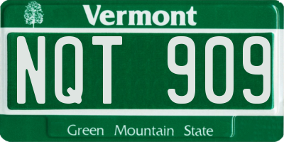 VT license plate NQT909