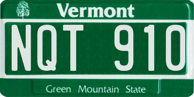 VT license plate NQT910