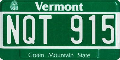 VT license plate NQT915