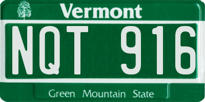 VT license plate NQT916