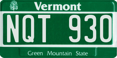 VT license plate NQT930