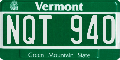 VT license plate NQT940