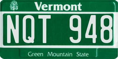 VT license plate NQT948