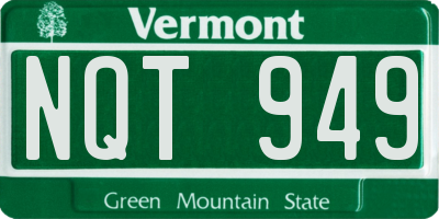 VT license plate NQT949