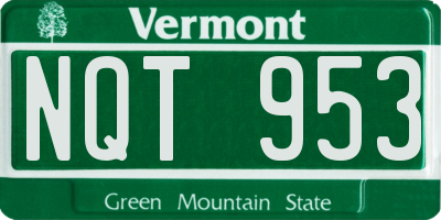 VT license plate NQT953