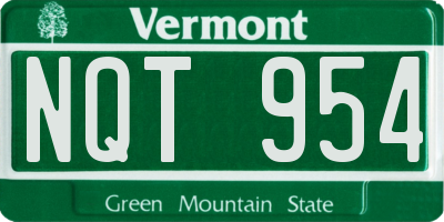 VT license plate NQT954