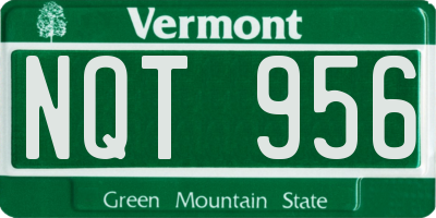 VT license plate NQT956