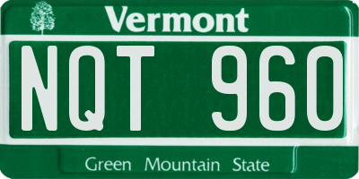 VT license plate NQT960