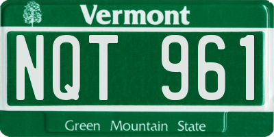 VT license plate NQT961