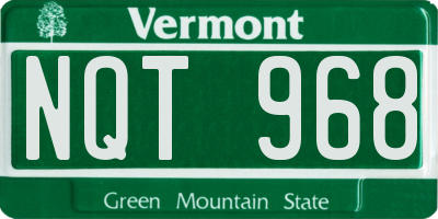 VT license plate NQT968