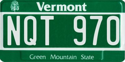 VT license plate NQT970
