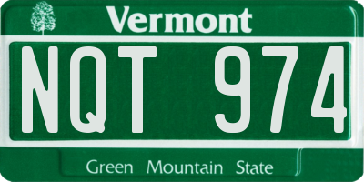 VT license plate NQT974