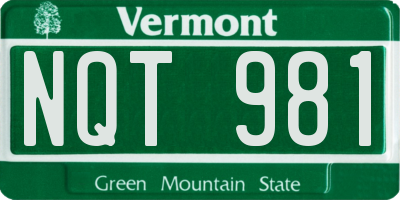 VT license plate NQT981