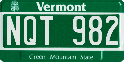 VT license plate NQT982