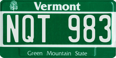 VT license plate NQT983