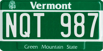 VT license plate NQT987