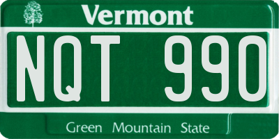 VT license plate NQT990