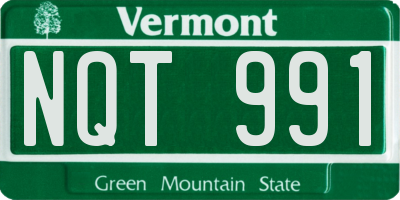 VT license plate NQT991