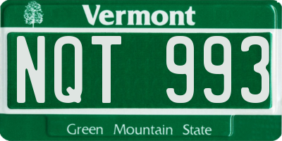 VT license plate NQT993